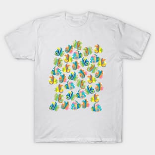 Seahorses cartoon Pattern T-Shirt